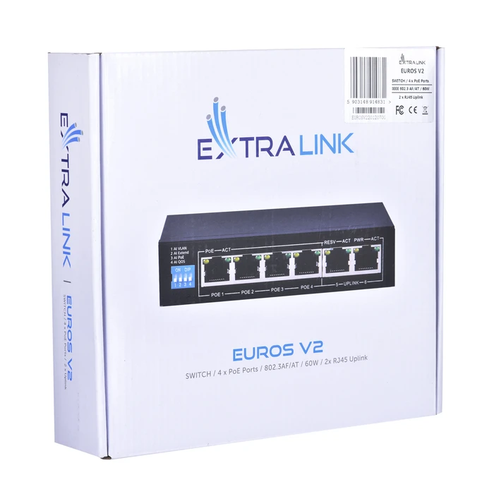 Network Switch Extralink EX.14831 network Managed Fast Ethernet (10/100) (PoE) 6U Black