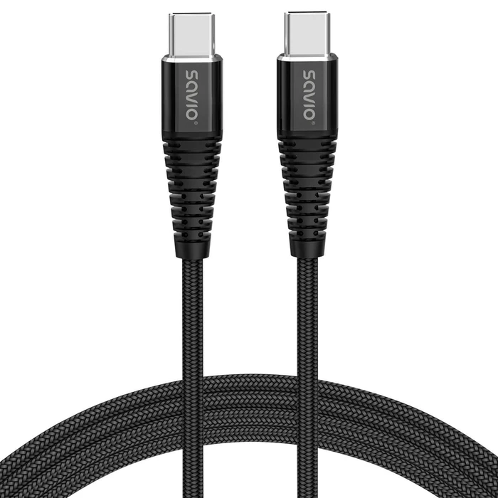 Καλώδιo USB Savio CL-159 1 m USB 2.0 USB-C - USB-C Black