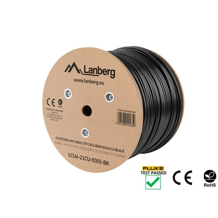 Καλώδιο Δικτύου Lanberg LCU6-21CU-0305-BK Black 305 m Cat6 U/UTP (UTP)