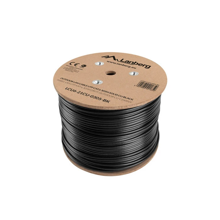 Καλώδιο Δικτύου Lanberg LCU6-21CU-0305-BK Black 305 m Cat6 U/UTP (UTP)