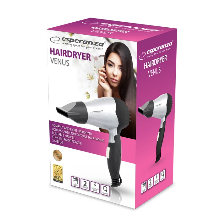 Πιστολάκι Μαλλιών Esperanza EBH002S Silver / Black 850 W