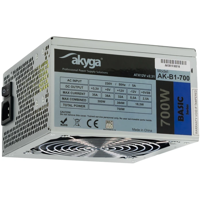 Τροφοδοτικό 700W Akyga AK-B1-700 20+4 pin ATX ATX Gray