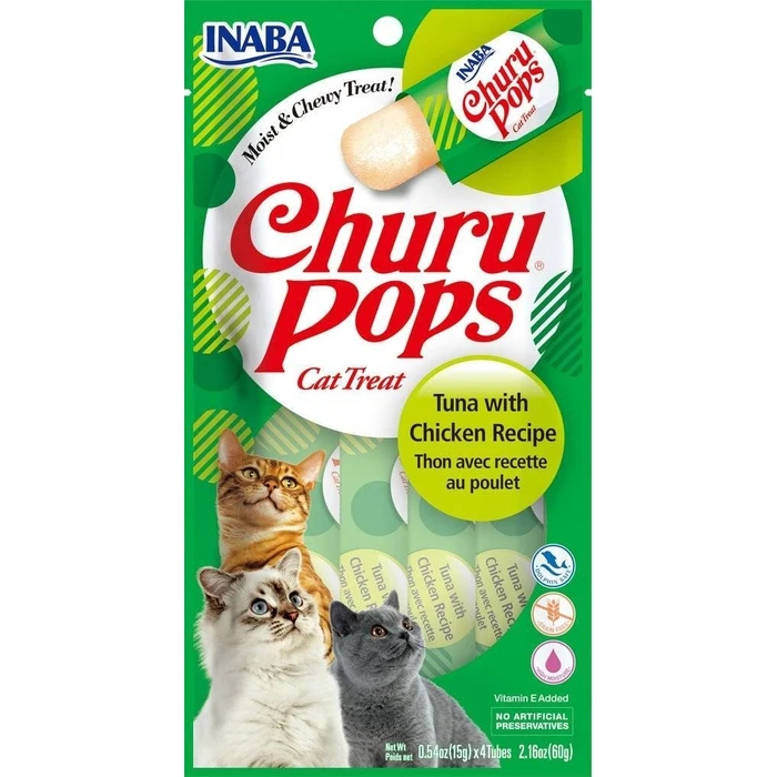 Υγρή Τροφή Γάτας Inaba Churu Pops Tuna with chicken - cat treats - 4x15 g