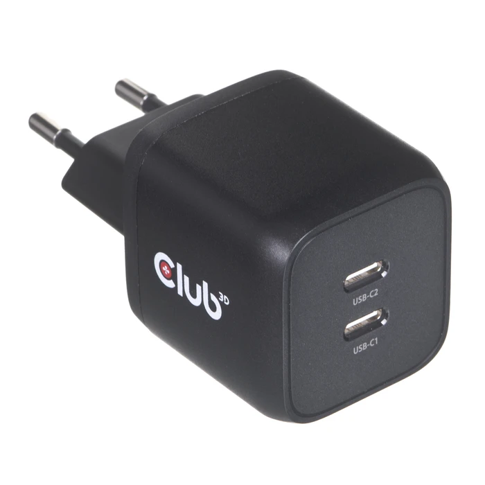 Φορτιστής Πρίζας Club 3D Travel PPS 45W GAN technology, Dual port USB Type-C, Power Delivery(PD) 3.0 Support Black