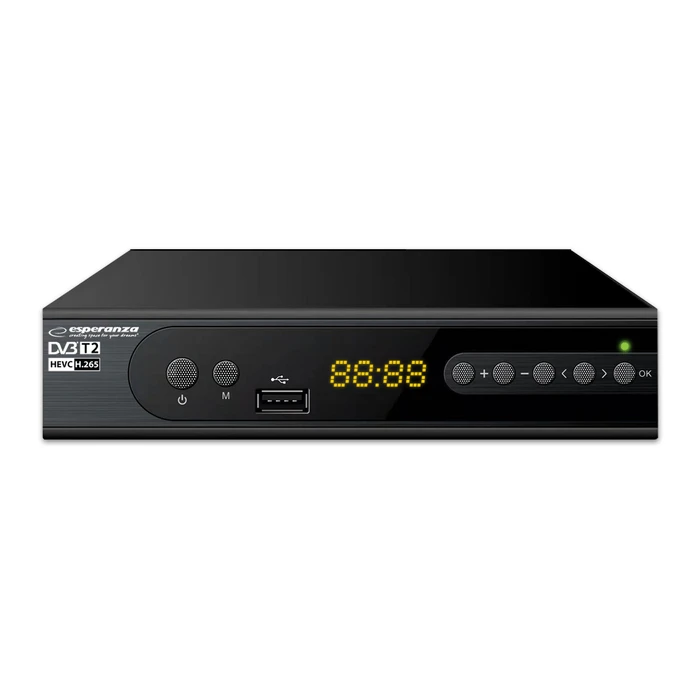 Ψηφιακός Δέκτης Esperanza EV106P Digital DVB-T2 H.265/HEVC tuner, Black