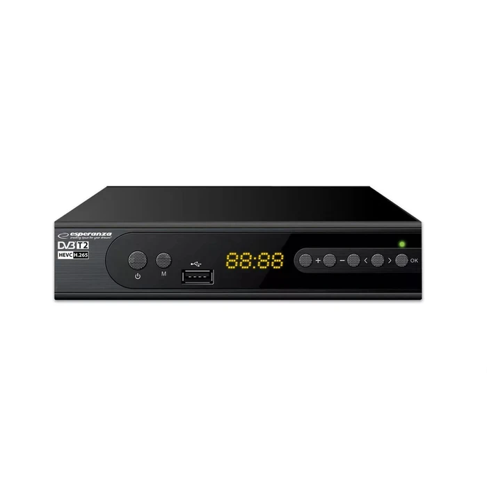 Ψηφιακός Δέκτης Esperanza EV106R Digital DVB-T2 H.265/HEVC tuner, Black