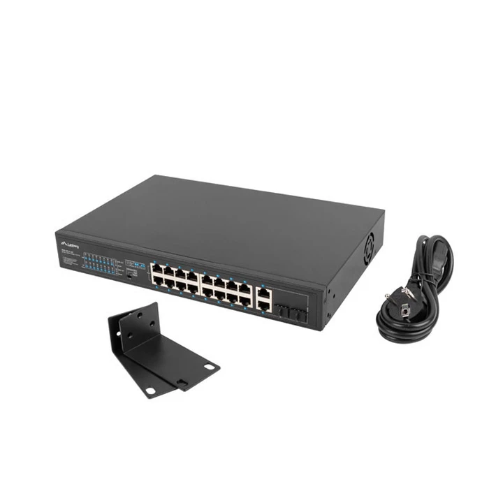Network Switch Lanberg rack 19" POE+ 16x 100MB /2X COMBO GIGABIT ETHERNET 250W