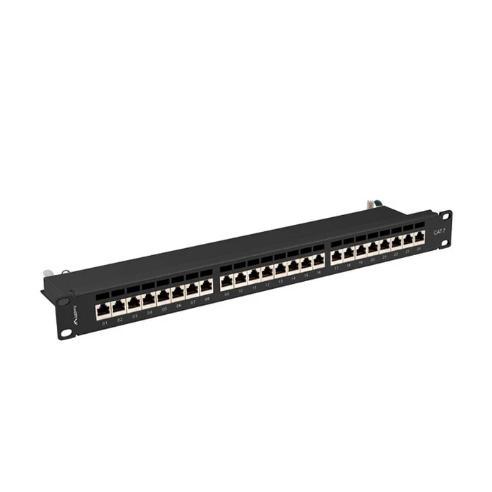 Patch panel Lanberg 24 port 1U Cat.7 FTP Black PPS7-1024-B