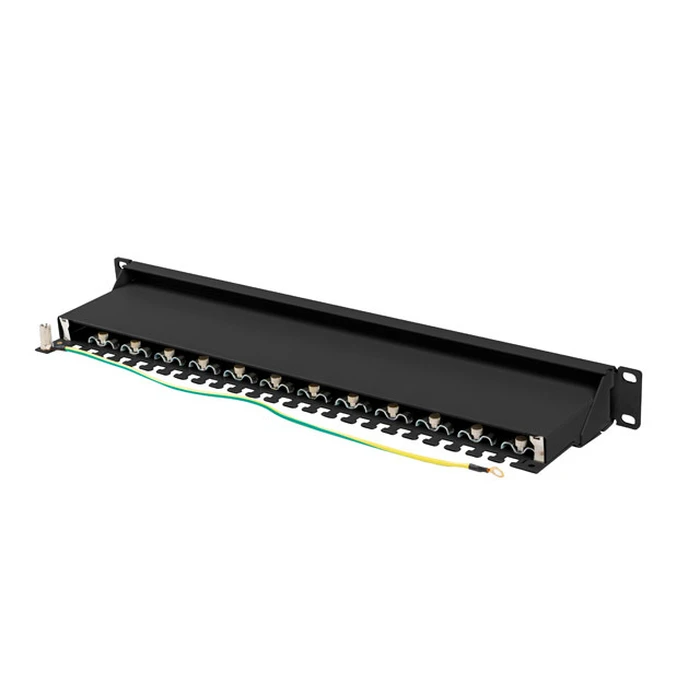 Patch panel Lanberg 24 port 1U Cat.7 FTP Black PPS7-1024-B