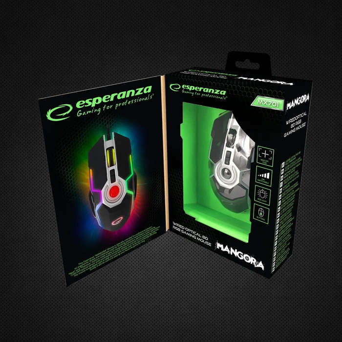 Ποντίκι Gaming Ενσύρματο Esperanza EGM211R Right-hand USB Type-A Optical 2400 DPI