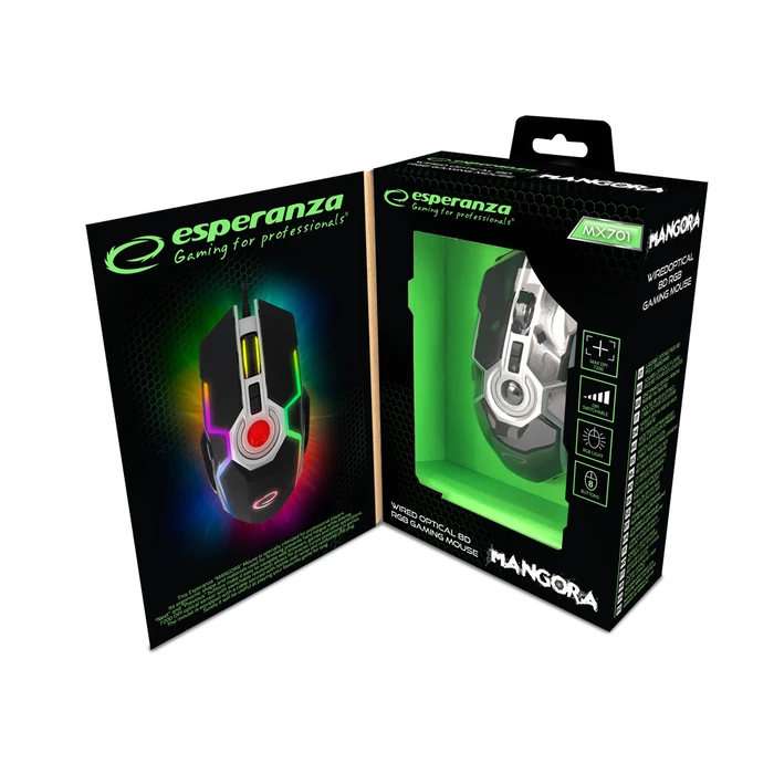 Ποντίκι Gaming Ενσύρματο Esperanza EGM211R Right-hand USB Type-A Optical 2400 DPI