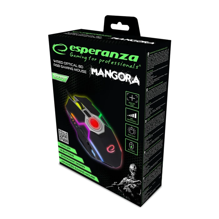 Ποντίκι Gaming Ενσύρματο Esperanza EGM211R Right-hand USB Type-A Optical 2400 DPI