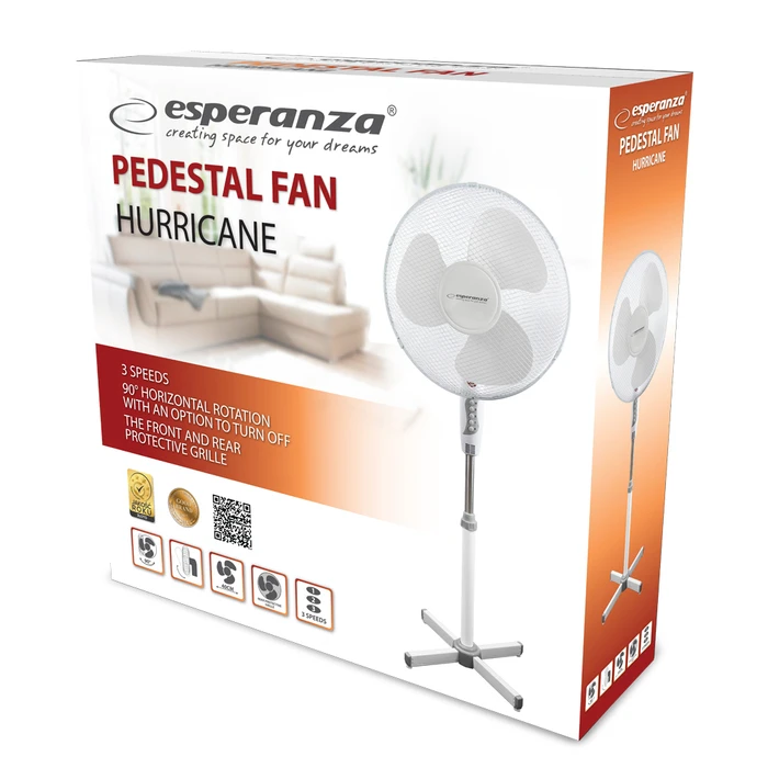 Ανεμιστήρας Δαπέδου Esperanza EHF001WW, 16 '' , White