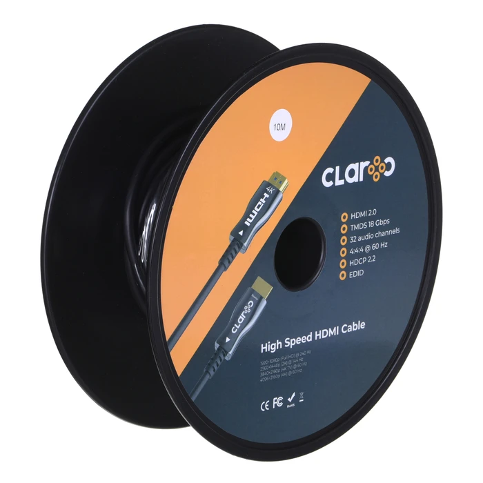 Καλώδιο HDMI Claroc FIBER OPTIC AOC 2.0, 4K, 10M