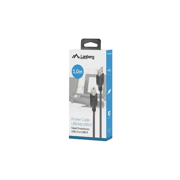 Καλώδιο USB Lanberg CA-USBA-15CU-0010-BK USB 1m 2.0 USB A->USB-B Black
