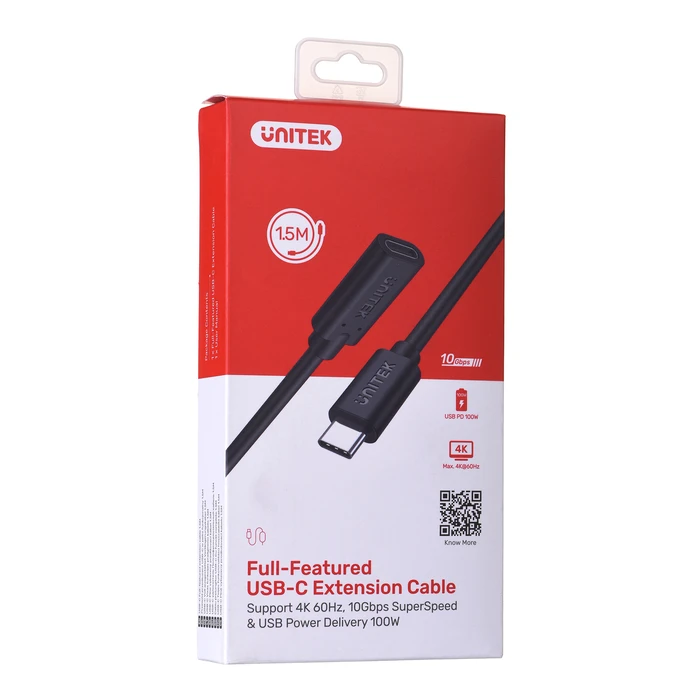 Καλώδιο USB Unitek EXTENSION USB-C 10GBPS,4K60HZ,PD,1,5M