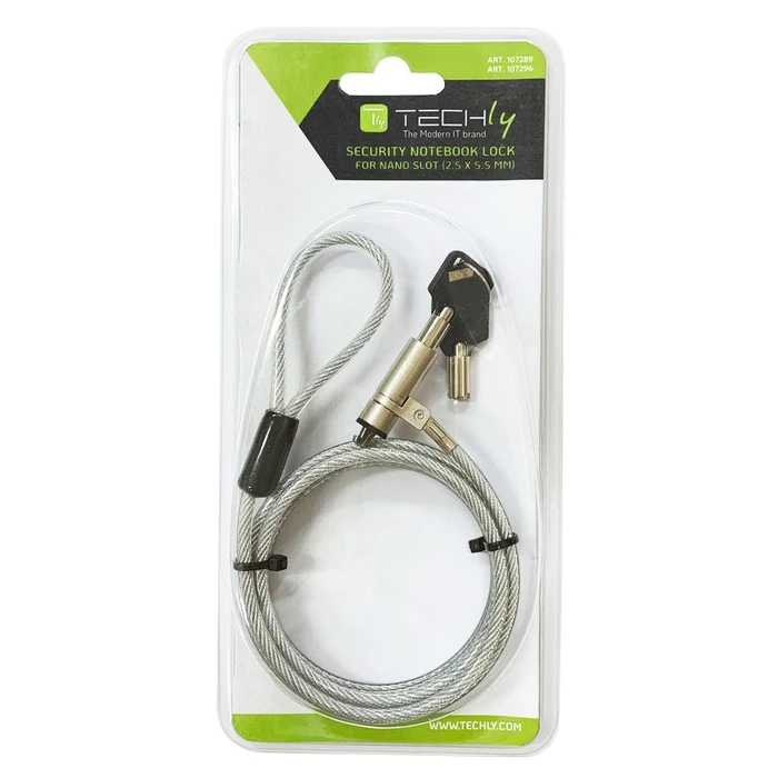 Κλειδαριά Laptop Techly 107289 cable lock Silver 1.8 m