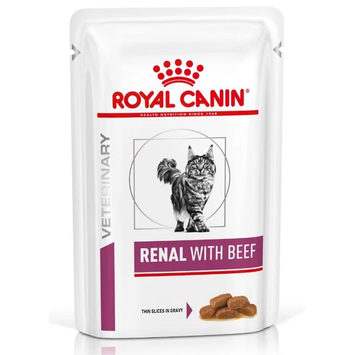 Υγρή Τροφή Γάτας Royal Canin Renal with Beef Chunks in sauce Chicken, Pork, Beef 12x85 g