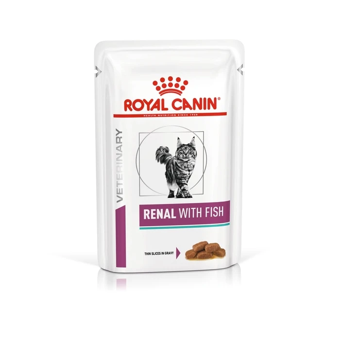 Υγρή Τροφή Γάτας Royal Canin Renal with Fish Chunks in sauce Chicken, Pork, Salmon 12x85 g