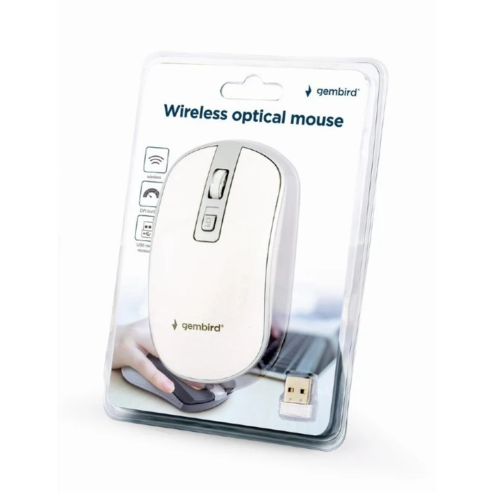 Ποντίκι Ασύρματο Gembird MUSW-4B-06-WS Ambidextrous RF Optical 1600 DPI