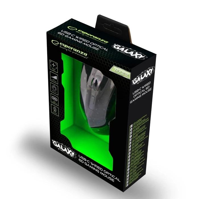 Ποντίκι Ενσύρματο Esperanza EGM212 USB Type-A Optical 2400 DPI Right-hand