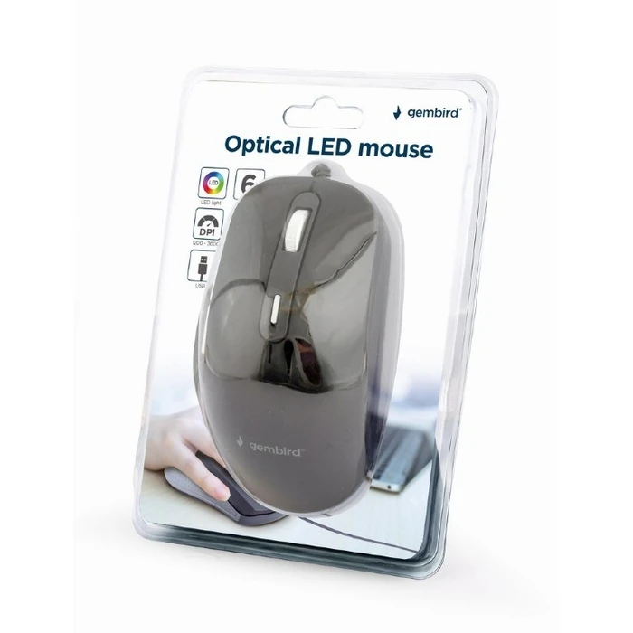 Ποντίκι Ενσύρματο Gembird MUS-6B-02 Right-hand USB Type-A Optical 3600 DPI