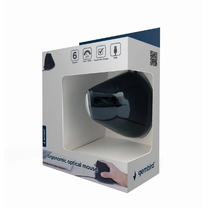 Ποντίκι Ενσύρματο Gembird MUS-ERGO-03 Right-hand USB Type-A Optical 3200 DPI