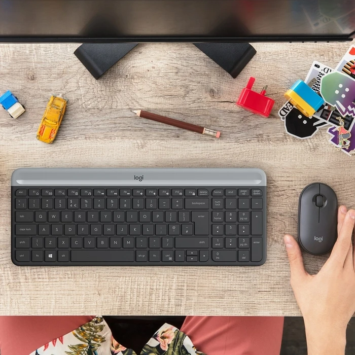 Σετ Πληκτρολόγιο Και Ποντίκι Ασύρματο Logitech MK470 USB US International Graphite