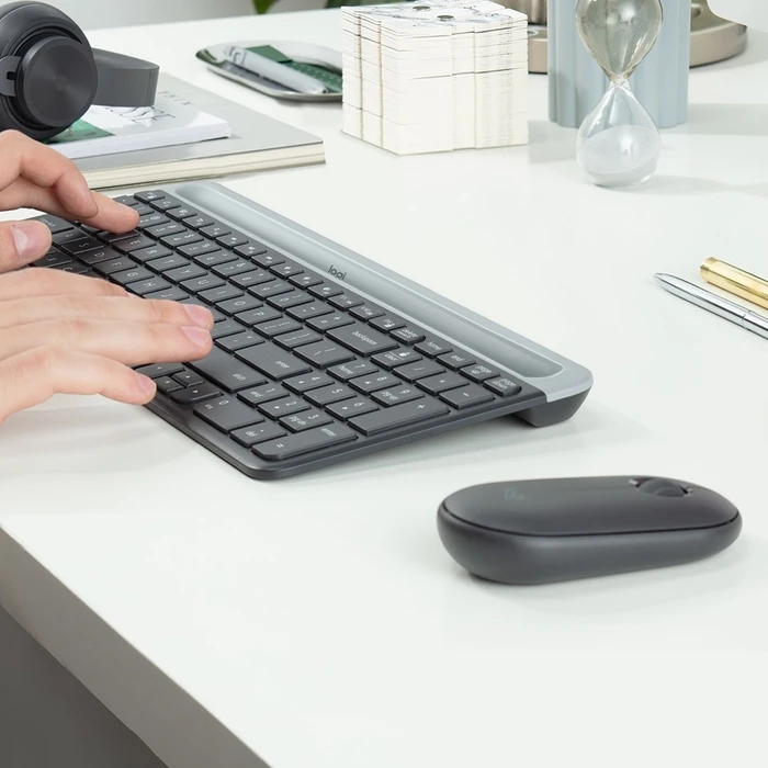 Σετ Πληκτρολόγιο Και Ποντίκι Ασύρματο Logitech MK470 USB US International Graphite