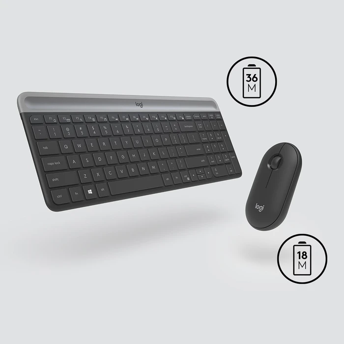 Σετ Πληκτρολόγιο Και Ποντίκι Ασύρματο Logitech MK470 USB US International Graphite
