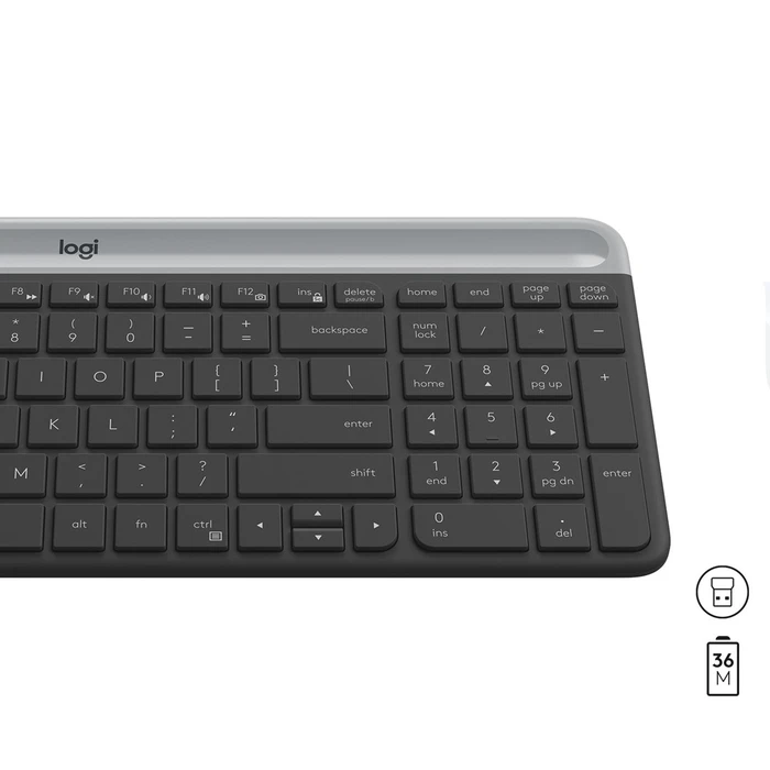 Σετ Πληκτρολόγιο Και Ποντίκι Ασύρματο Logitech MK470 USB US International Graphite