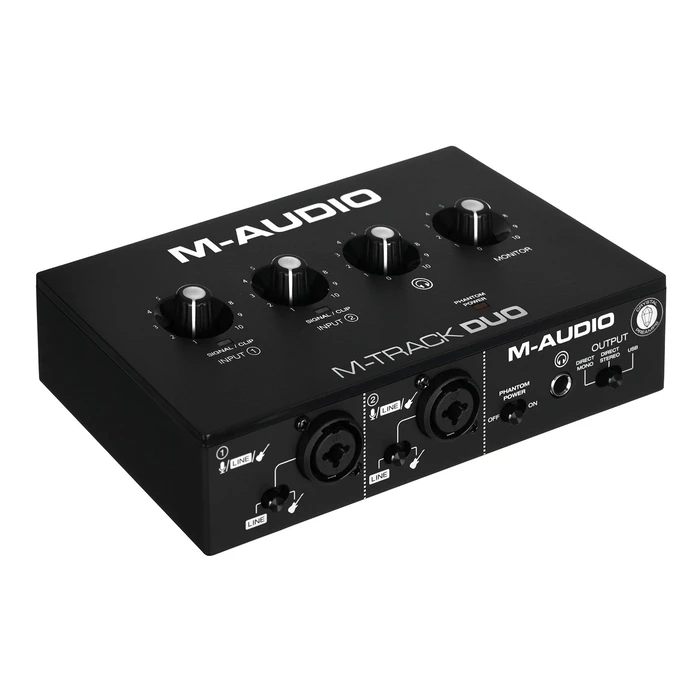 Εξωτερική Επαγγελματική Κάρτα Ήχου M-Audio M-Track Duo USB Crystal preamplifier 16 bit 48 kHz Black