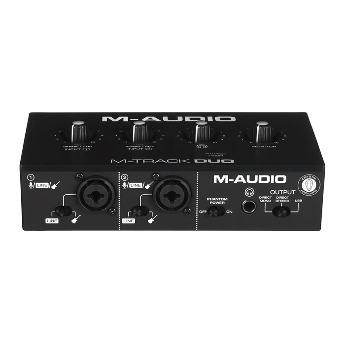 Εξωτερική Επαγγελματική Κάρτα Ήχου M-Audio M-Track Duo USB Crystal preamplifier 16 bit 48 kHz Black