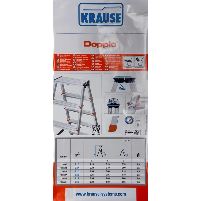 Σκαλοσκαμπό Αλουμινίου Krause Dopplo double-sided step ladder silver