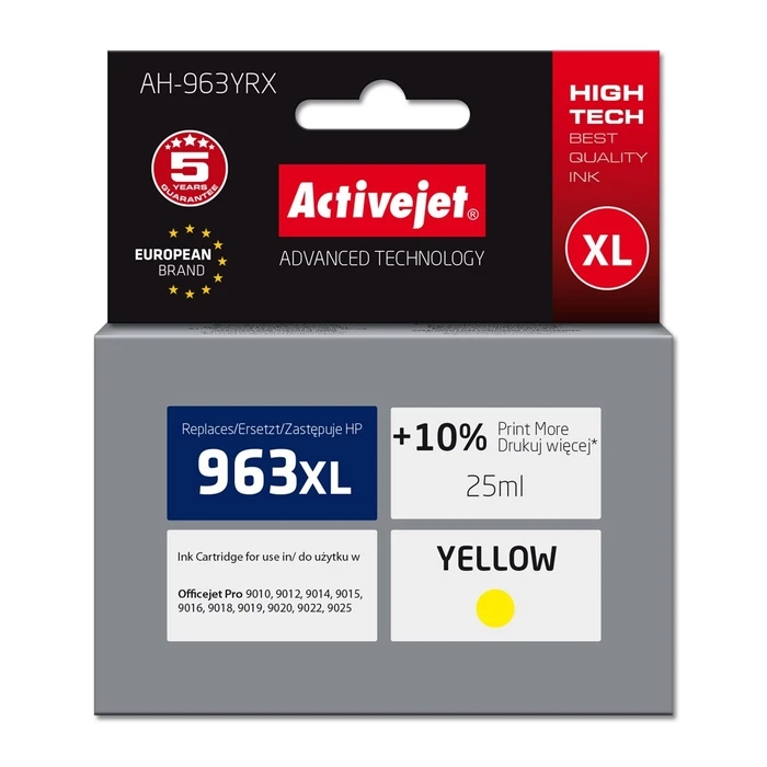 Μελάνι Συμβατό Activejet AH-963YRX HP 963XL 3JA29AE, Premium, 1760 pages, yellow