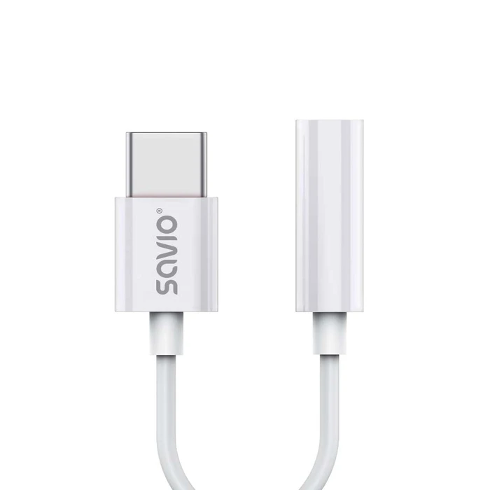 Αντάπτορας USB Savio Type 3.1 C (M)  Jack 3.5mm (F) Audio White AK-51
