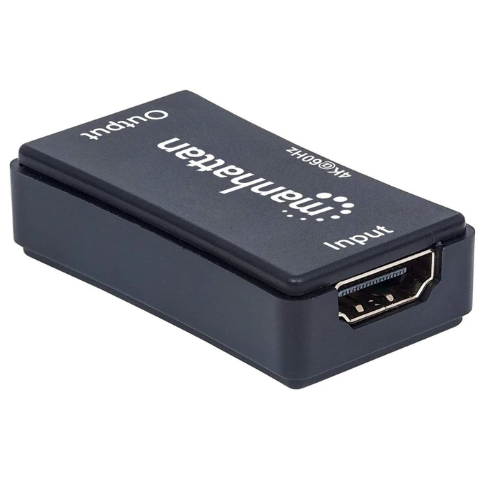 HDMI Repeater Manhattan 4K@60Hz, Active, Boosts Signal up to 40m, Black, Blister