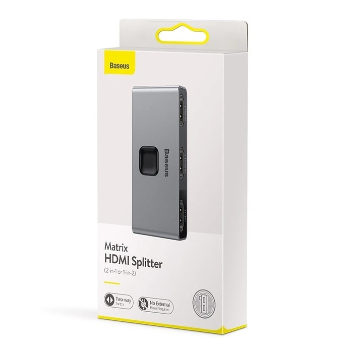 HDMI Splitter Baseus Matrix 4K HD Cable Grey