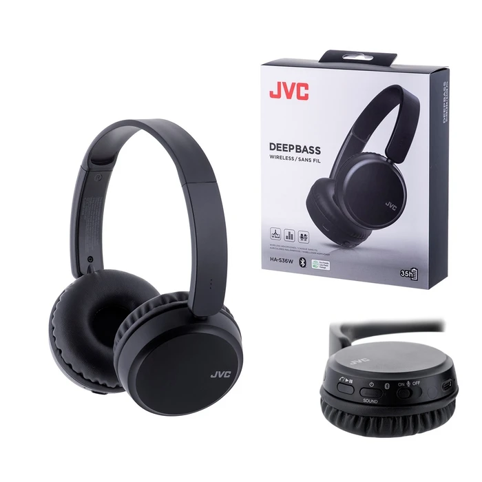 Headphones JVC HA-S36W Head-band Calls/Music Black