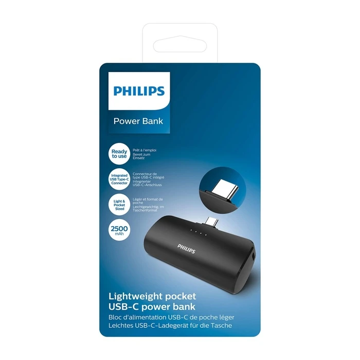 Powerbank Philips DLP2510C/03 Lithium-Ion (Li-Ion) 2500 mAh Wireless Black