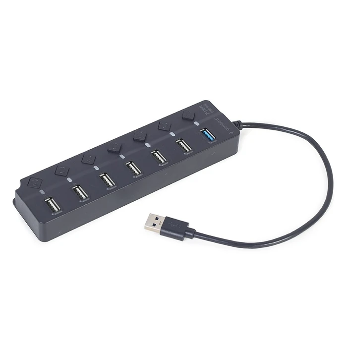 USB Hub Gembird UHB-U3P1U2P6P-01 7-port (1 x 3.1 + 6 x 2.0) with switches, black