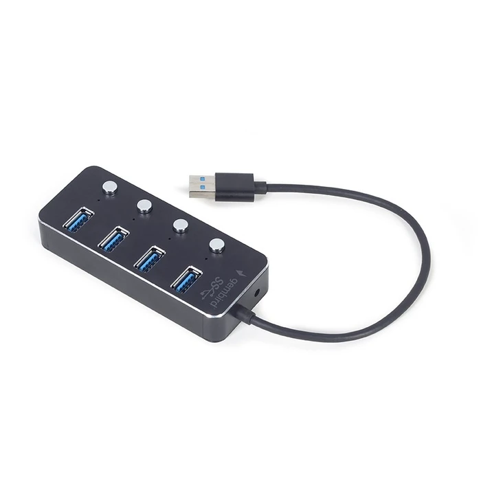 USB Hub Gembird UHB-U3P4P-01 USB 3.1 (Gen 1) powered 4-port with switches, black