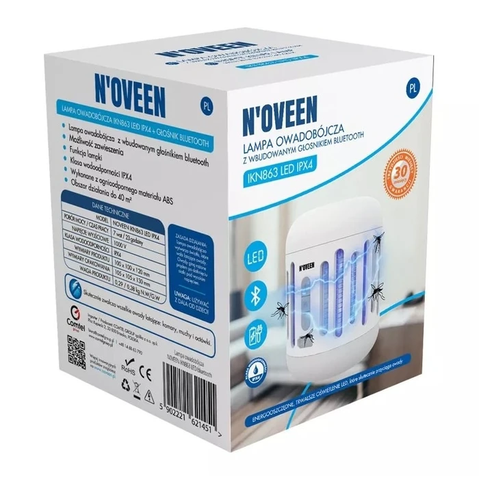 Ηλεκτρική Εντομοπαγίδα N'oveen with Bluetooth speaker IKN863 LED IPX4
