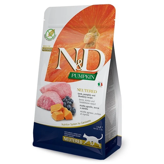 Ξηρά Τροφή Γάτας Farmina N&D Pumpkin Lamb and Blueberry Adult 300g