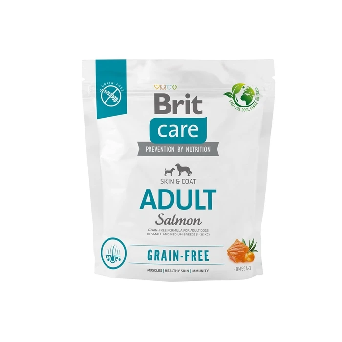 Ξηρά Τροφή Σκύλων Brit Care Grain-free Adult Small & Medium Salmon 1 kg