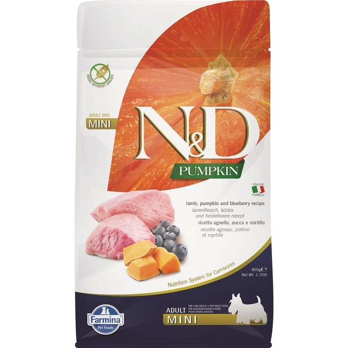 Ξηρά Τροφή Σκύλων Farmina N&D Pumpkin Lamb & Blueberry Adult Mini 800 g