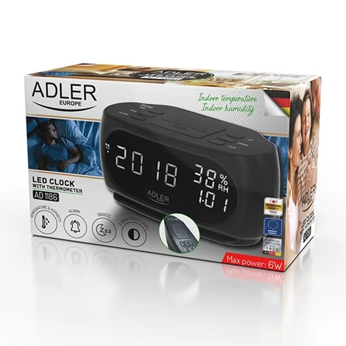 Ρολόι Επιτραπέζιο Adler AD 1186 Digital Triangular Black