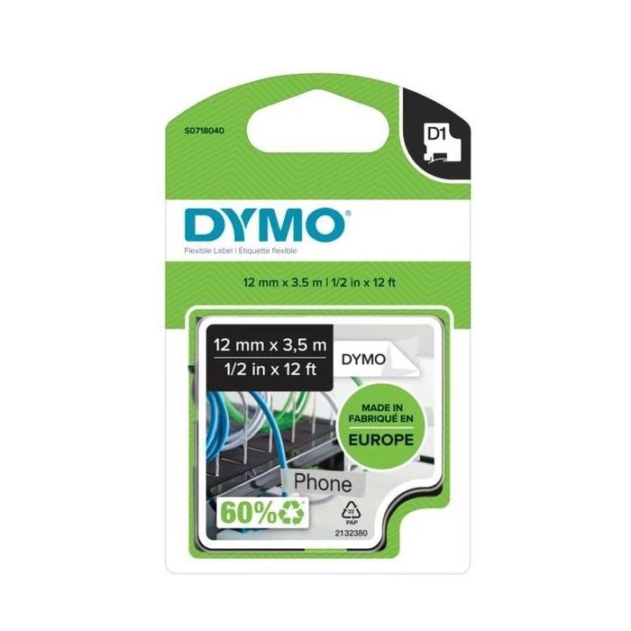 Ταινία Ετικετογράφου Dymo D1 Durable - Black on White - 12mm
