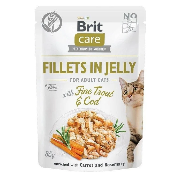 Υγρή Τροφή Γάτας Brit Care Fillets in Jelly Flavour Box12 x 85g