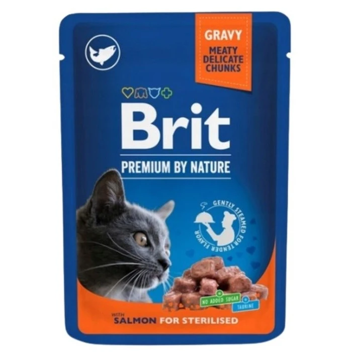 Υγρή Τροφή Γάτας Brit Premium Salmon Sterilised 100g